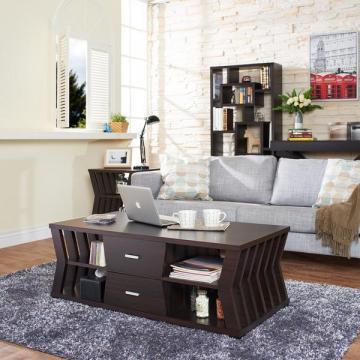 Furniture of America Loxie Modern Espresso Slatted Coffee Table