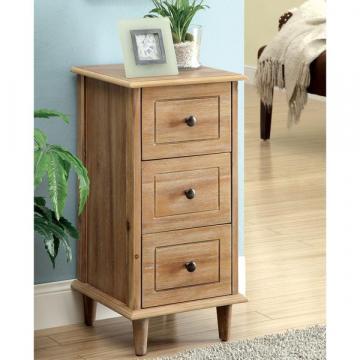 Furniture of America Launa Country Style 3-Drawer Side Table