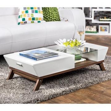 Furniture of America Kress Glass Insert Coffee Table