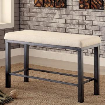 Furniture of America Kesso Industrial Metal Counter Height Bench