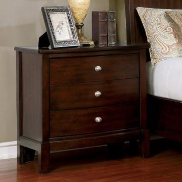 Furniture of America Kami Transitional Brown Cherry 3-drawer Nightstand