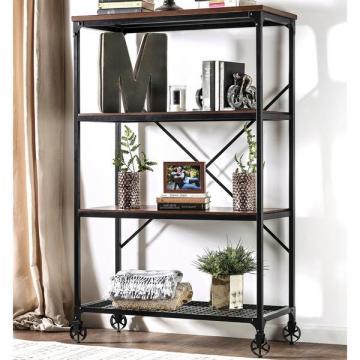 Furniture of America Daimon II Industrial Medium Oak 4-tier Bookshelf