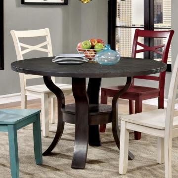 Furniture of America Crane Simple Espresso Round Dining Table