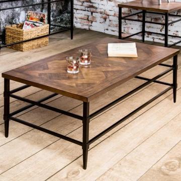 Furniture of America Colegate Light Oak Industrial Coffee Table