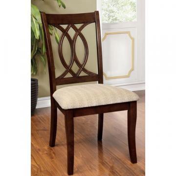Furniture of America Cerille Elegant Brown Cherry Dining Chairs (Set of 2)
