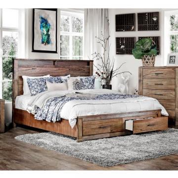 Furniture of America Casso Rustic Oak Storage Platform Bed