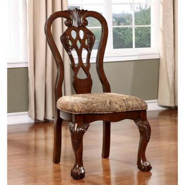 Furniture of America Carpia Formal Brown Cherry Side Chair (Set of 2)