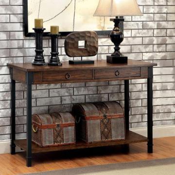 Furniture of America Carpenter Rustic Weathered Oak 2-drawer Sofa Table