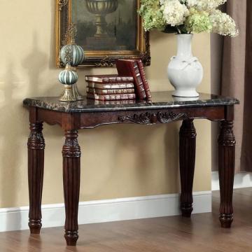 Furniture of America Branton Traditional Espresso Faux Marble Sofa Table