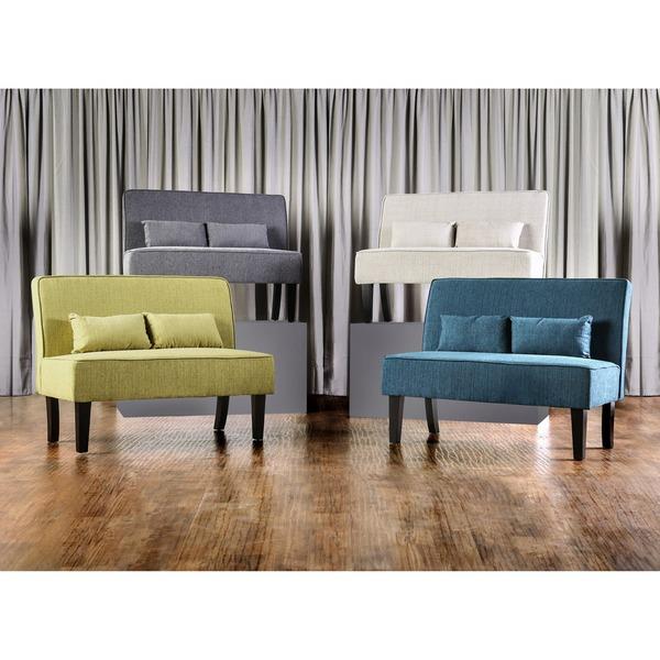 Furniture of America Amirsa Modern Upholstered Armless Loveseat Bench