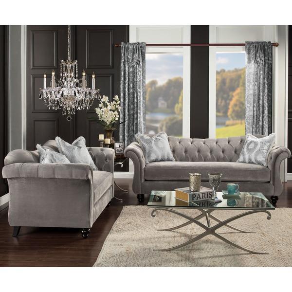 Furniture of America Agatha Traditional Tufted Loveseat