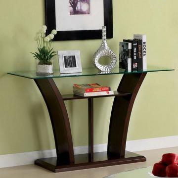 Furniture of America Adrian Dark Cherry/ Beveled Glass Sofa Table