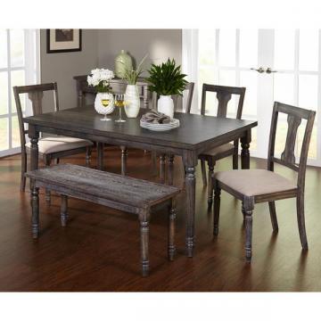 Simple Living 6pc Burntwood Dining Set with Bench