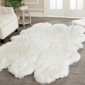 Safavieh Hand-woven Sheepskin Pelt White Shag Rug (4' x 6')