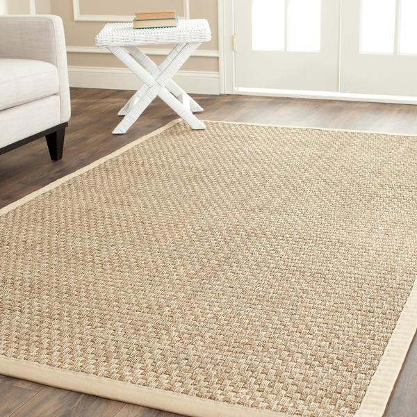 Safavieh Casual Natural Fiber Natural and Beige Border Seagrass Rug (4' x 6')