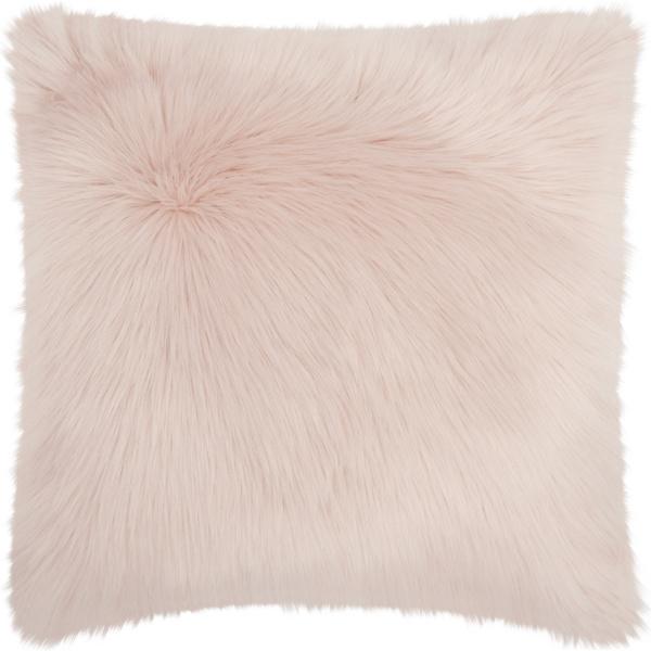 Nourison Mina Victory Faux Fur Rose Throw Pillow (22-inch x 22-inch)