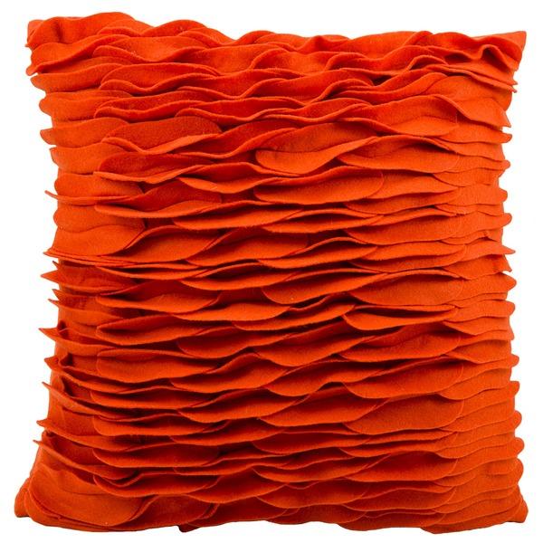 Nourison Mina Victory Felt Burnt Orange Throw Pillow (18" x 18")