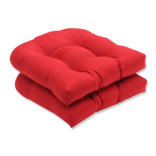Pillow Perfect Outdoor Red Seat Cushions (Set of 2)