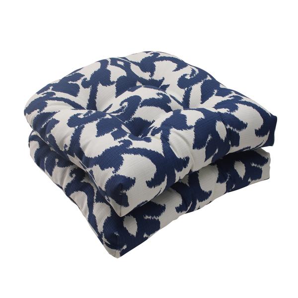 Pillow Perfect Bosco Polyester Navy Tufted Outdoor Wicker Seat Cushions (Set of 