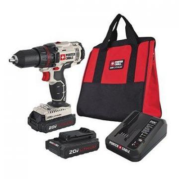 Porter-Cable Drill/Driver Kit, Two 20V Lithium-Ion Batteries, 1/2"