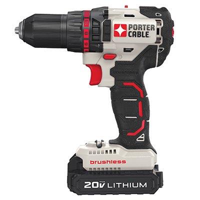 Porter-Cable Brushless Drill/Driver Kit, Two 20V Lithium-Ion Batteries, 1/2"