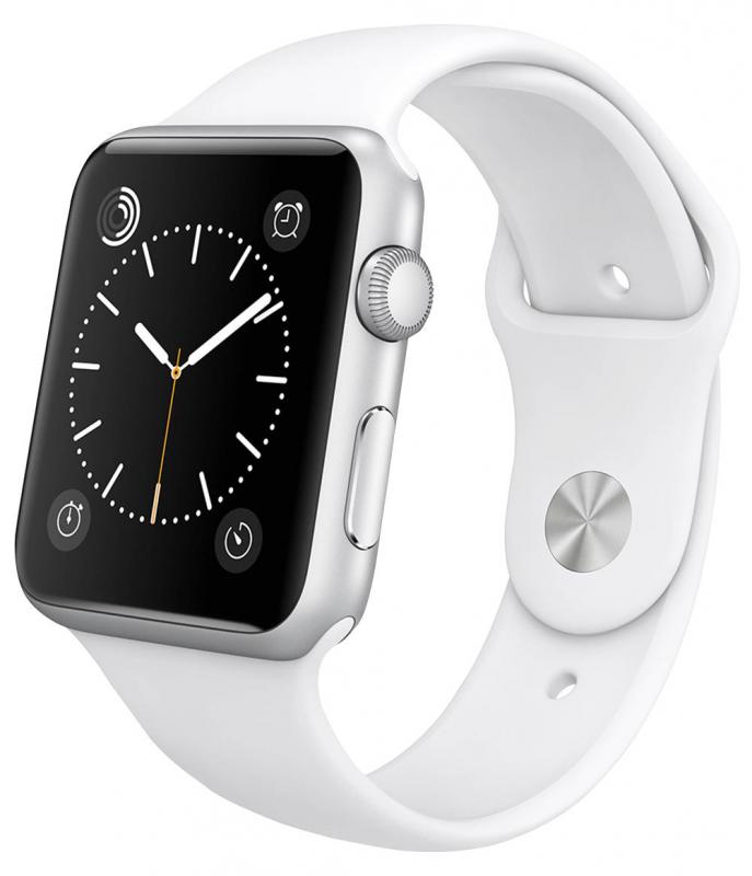 Apple Watch Series 2 38mm Silver Case with White Sport Strap