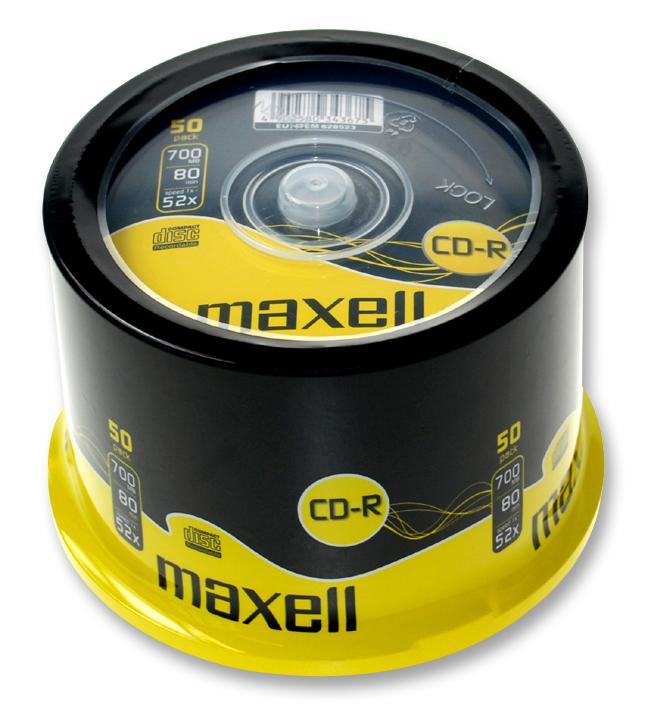 Maxell 52x Speed CD-R Blank CDs - Pack of 50