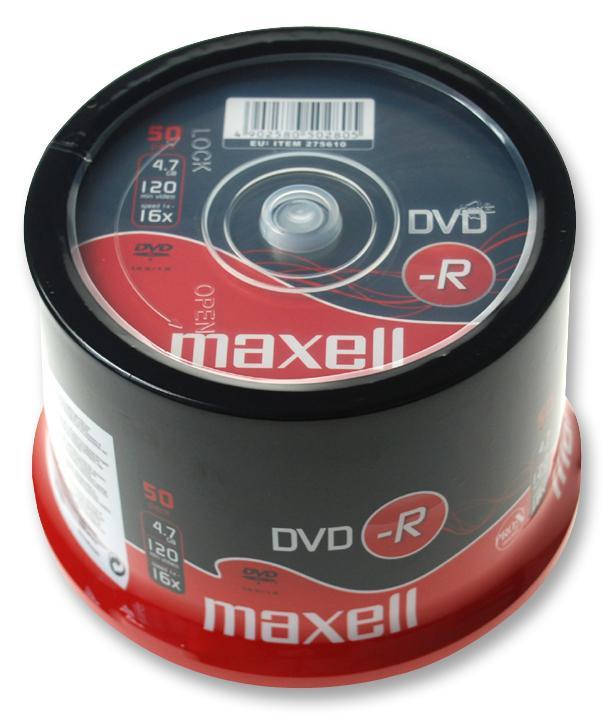 Maxell 16x Speed DVD-R Blank DVDs - Spindle Pack of 50