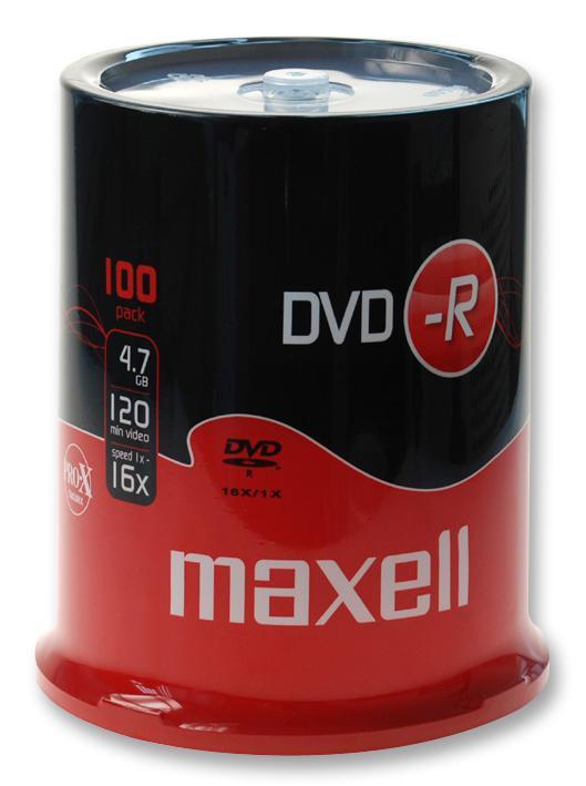 Maxell 16x Speed DVD-R Blank DVDs - Spindle Pack of 100