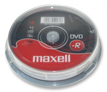 Maxell 16x Speed DVD-R Blank DVDs - Spindle Pack of 10