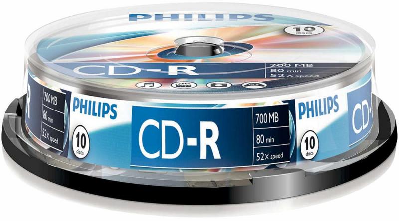 Philips 52x Speed CD-R Blank CDs - Spindle 10 Pack