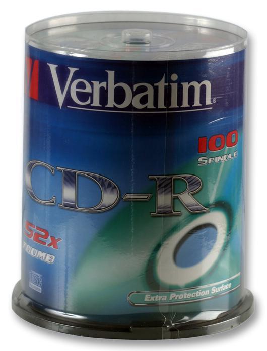 Verbatim 52x CD-R Blank CDs - 100 Pack Spindle