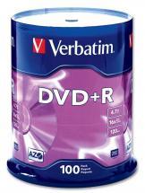 Verbatim 16x DVD+R Matt Silver Blank DVDs - 100 Pack Spindle
