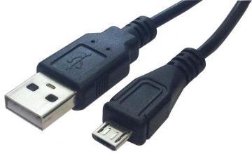 Pro Signal USB A Male to Micro B Male High Retention Lead, 1m Black