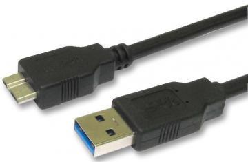 Pro Signal USB 3.0 A Male to Micro B Male Lead, 1m Black