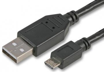 Pro Signal USB 2.0 A Male to Micro B Male Lead, 1.8m Black