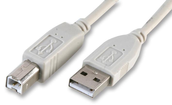 Pro Signal USB 2.0 A Male to B Male Lead, 1m Grey