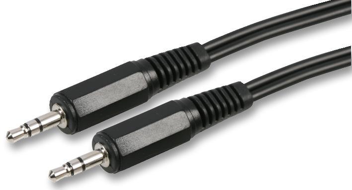 Pro Signal Twin Core 3.5mm Stereo Jack Plug to Plug Lead, 5m Black