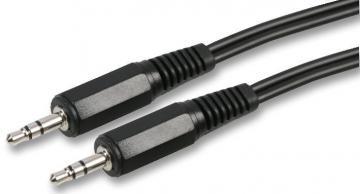 Pro Signal Twin Core 3.5mm Stereo Jack Plug to Plug Lead, 2m Black