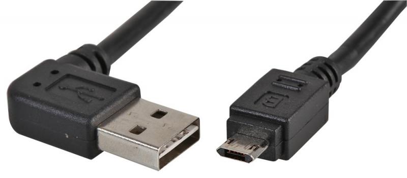 Pro Signal Reversible 90° USB 2.0 A Male to Reversible Micro USB 2.0 B Lead 2m