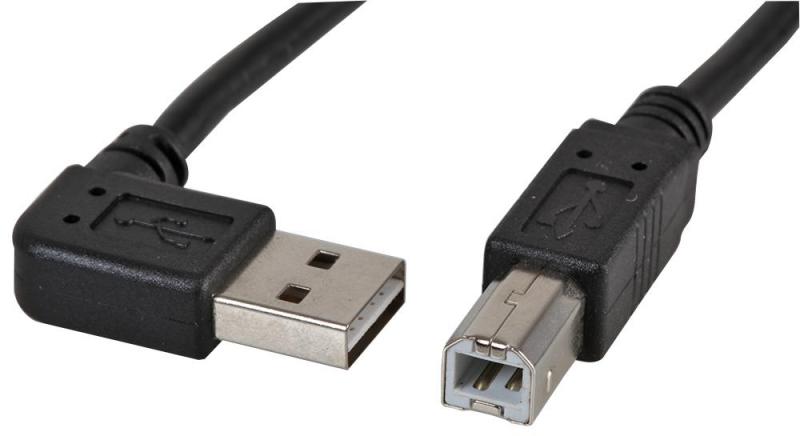 Pro Signal Reversible 90° USB 2.0 A Male to B Male Lead 2m