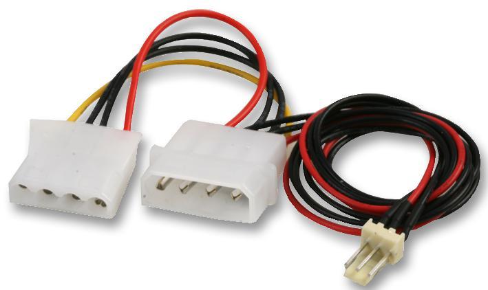 Pro Signal 4 Pin Molex Male to Female Power Extension Lead with Fan Connector, 1