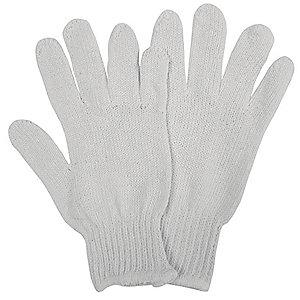 Condor White Knit Gloves, Polyester/Cotton, Size L