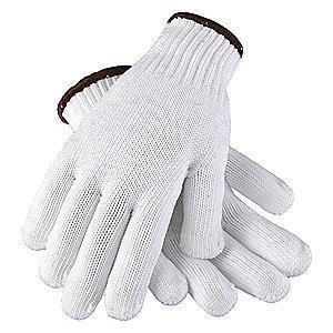 Condor White Knit Gloves, Polyester, Size XL