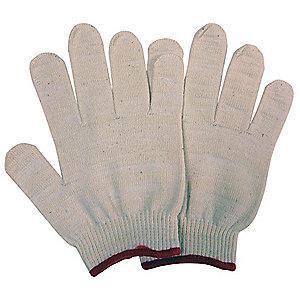 Condor White Knit Gloves, Nylon, Size S, 13 Gauge