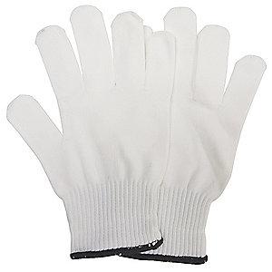 Condor White Knit Gloves, Nylon, Size L, 10 Gauge