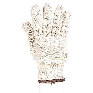 Condor White Heavyweight Knit Gloves, Polyester/Cotton, Size S