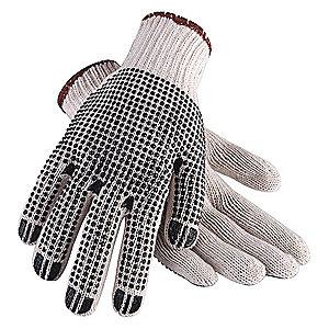 Condor Natural/Black Lightweight Knit Gloves, Polyester/Cotton, Size L