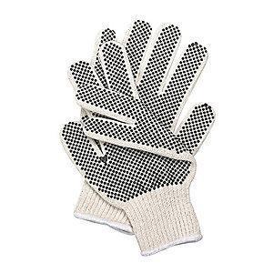 Condor Natural/Black Ambidextrous Knit Gloves, Polyester/Cotton, Size XL