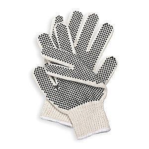 Condor Natural/Black Ambidextrous Knit Gloves, Polyester/Cotton, Size 2XL